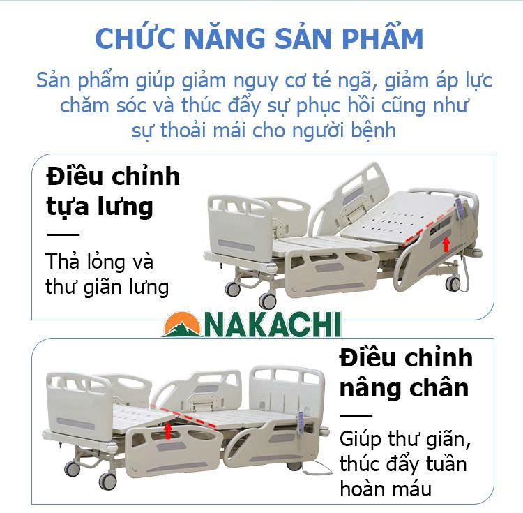 t&iacute;nh năng giường Giường Bệnh Nh&acirc;n Cao Cấp ICU Nakachi NC-H16 Pro